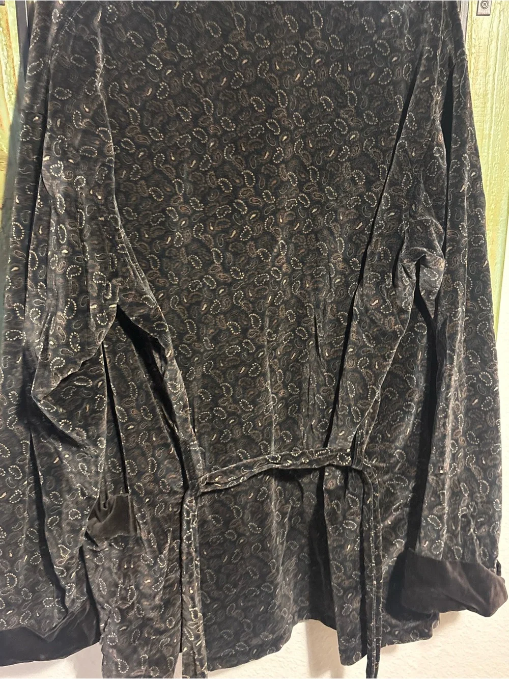 Yves saint laurent paisley velour jacket size xl